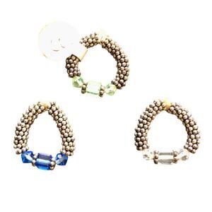 Swarovski crystal Stretch ring Toe Ring Sterling Silver choose color NWT